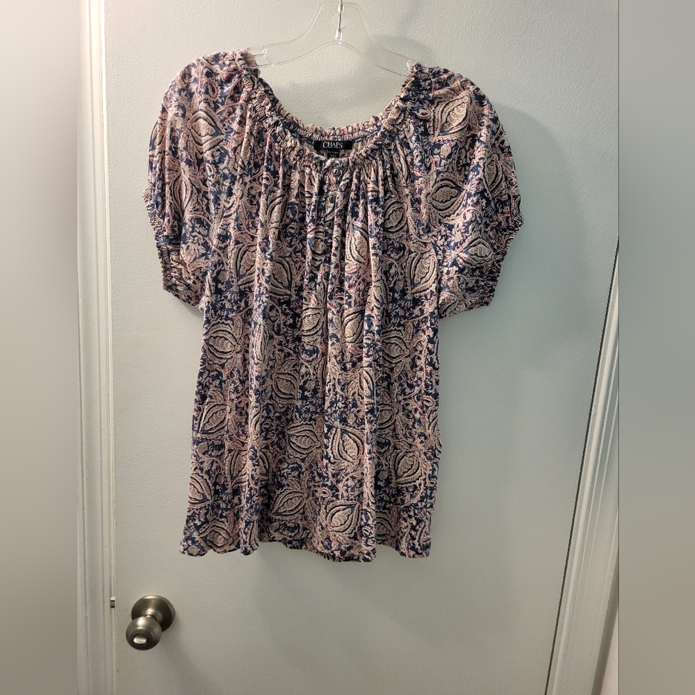 Chaps Paisley Print Blouse 1x